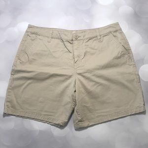 St. John’s Bay Khaki Cotton Twill Shorts sz 14